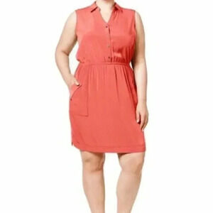 Alfani‎ Plus Size Sleeveless Pocketed Shirtdress